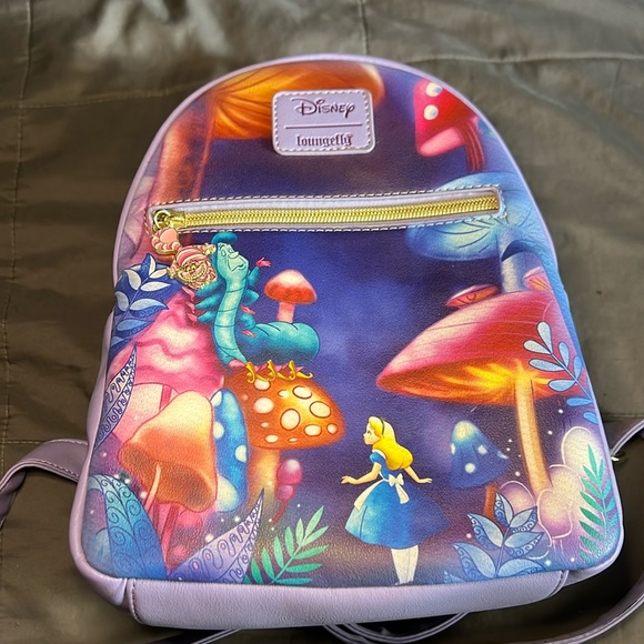 Loungefly Alice In Wonderland Caterpillar Mushroom Mini Backpack - Picture 1 of 3